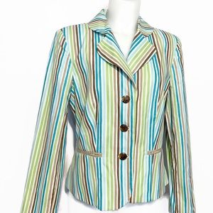Crispy Colorful Striped Blazer Anthracite Sz 10